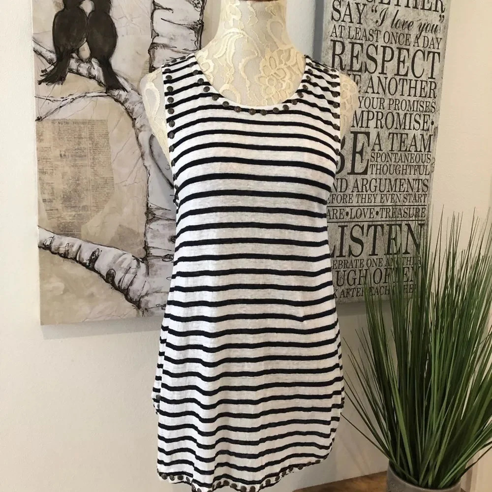 J. Crew Linen Studded Striped Tank - Picture 3 of 8